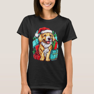 Weihnachtsfreude mit Golden Retrievers Festive Dog T-Shirt