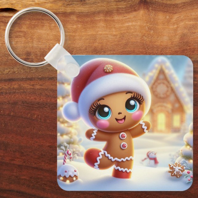 Weihnachtsfreude mit Lebkuchen Schlüsselanhänger (Vorderseite)