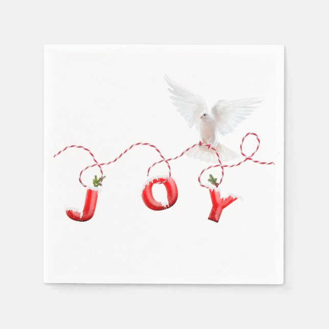 Weihnachtsfreude mit White Dove Serviette (Vorderseite)