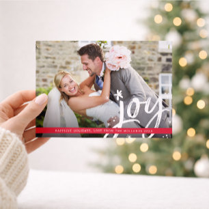 WEIHNACHTSFREUDE modernes Overlay-Foto-Script Feiertagskarte