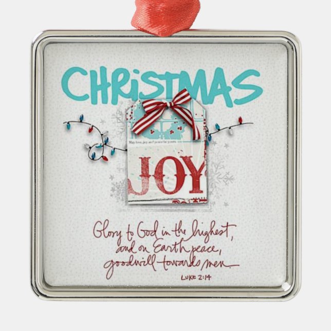 Weihnachtsfreude Ornament Aus Metall (Vorne)