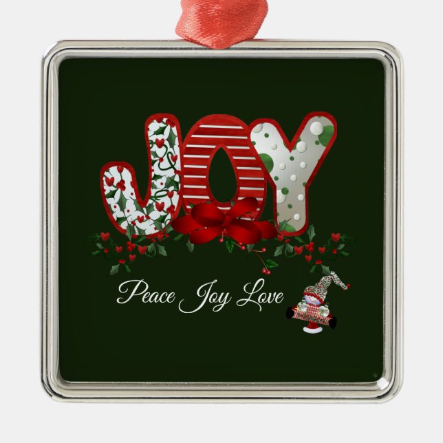 Weihnachtsfreude Ornament Aus Metall (Vorne)