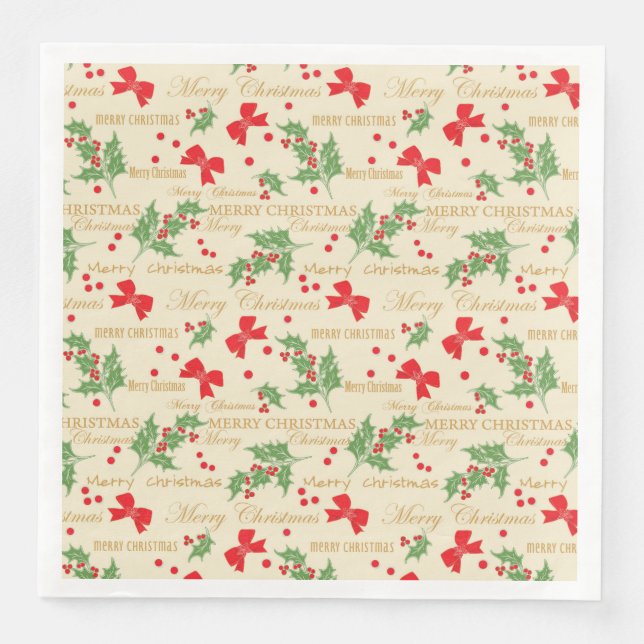 Weihnachtsfreude Papier-Dinner Servietten (Vorderseite)