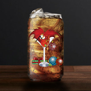Weihnachtsfreude Roter Drachen Cocktail Cheer Dosenglas