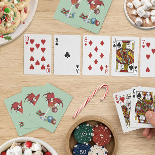 Weihnachtsfreude Roter Drachen Cocktail Cheer Spielkarten