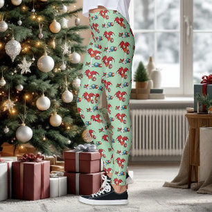 Weihnachtsfreude Roter Drachen-Cocktail Jubel Leggings