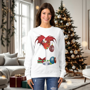 Weihnachtsfreude Roter Drachen-Cocktail Jubel Sweatshirt
