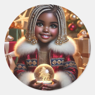 Weihnachtsfreude Runder Aufkleber