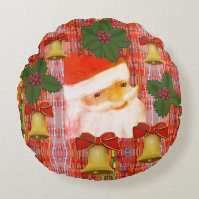 Weihnachtsfreude Rundes Kissen (Vorderseite)