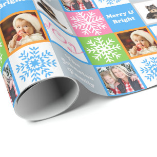 Weihnachtsfreude-Schneeflocke-Pastelle addieren Geschenkpapier