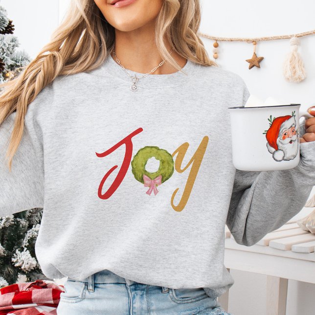 Weihnachtsfreude Spaß Whimsical Niedlicher Kranz Sweatshirt (Von Creator hochgeladen)