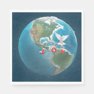 Weihnachtsfreuden mit White Dove auf der Welt Serviette