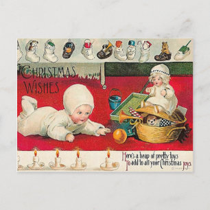 Weihnachtsfreuden - Vintage viktorianisches Weihna Feiertagspostkarte
