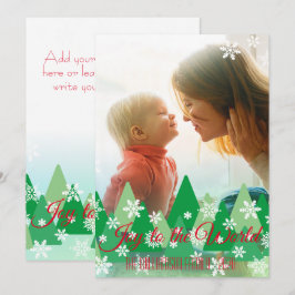 Weihnachtsfreuden zum Foto Bäume Schneeflocken Feiertagskarte