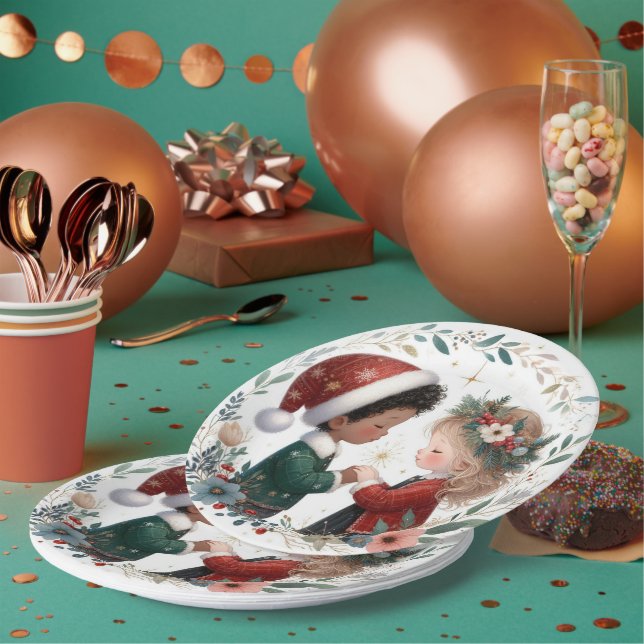 Weihnachtsfreunde Pappteller (Multi)