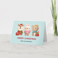 Weihnachtsfreunde - Rentierbär und Kaninchen im Ur