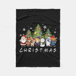 Weihnachtsfreunde Santa Rudolph Snowman Familie Xm Fleecedecke