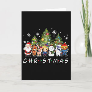 Weihnachtsfreunde Santa Rudolph Snowman Familie Xm Karte