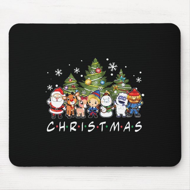 Weihnachtsfreunde Santa Rudolph Snowman Familie Xm Mousepad (Vorne)