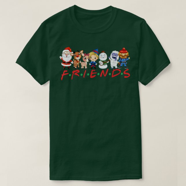 Weihnachtsfreunde Santa Rudolph Snowman Familie Xm T-Shirt (Design vorne)