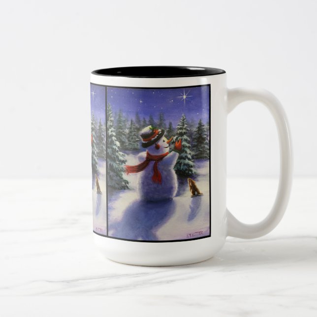 Weihnachtsfreunde Schneemann und sonnige Tasse (Rechts)