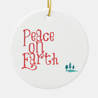 Weihnachtsfriede auf Erden Wälder Keramik Ornament
