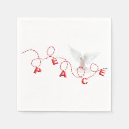 Weihnachtsfrieden mit weißer Taube Serviette