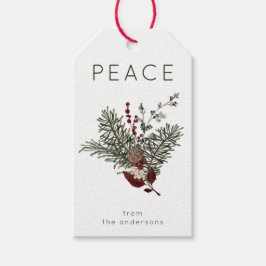 Weihnachtsfrieden Rustikale Vegetation Geschenkanhänger