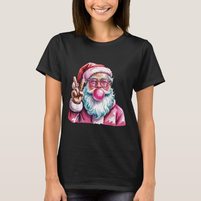 Weihnachtsfriedenssignatur Hand Weihnachtsmann Nk  T-Shirt (Vorderseite)