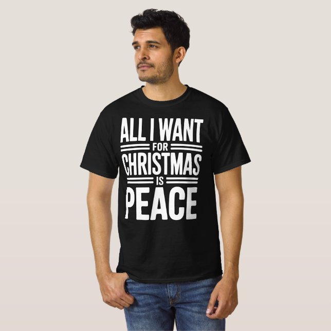 Weihnachtsfriedenszitat T-Shirt (Vorne ganz)