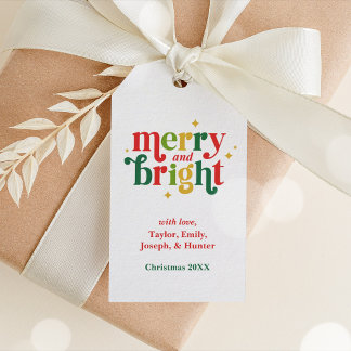 Weihnachtsfrohe und helle Familien-Geschenkanhänge Geschenkanhänger