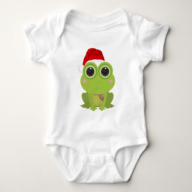 Weihnachtsfrosch Baby Strampler (Vorderseite)