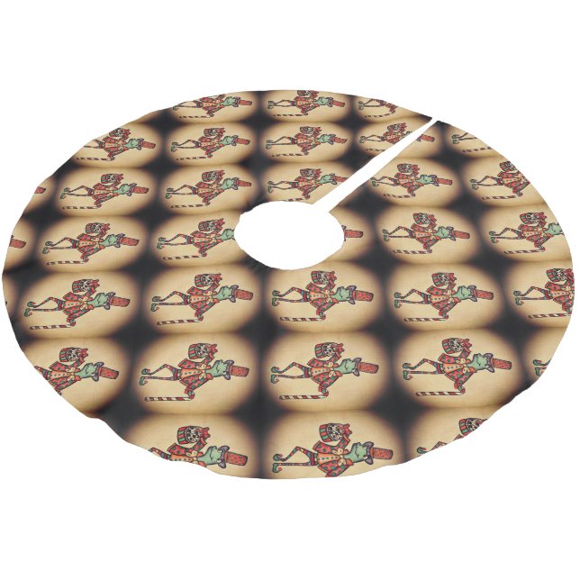 Weihnachtsfrosch-Baumrock Polyester Weihnachtsbaumdecke (Schrägansicht)