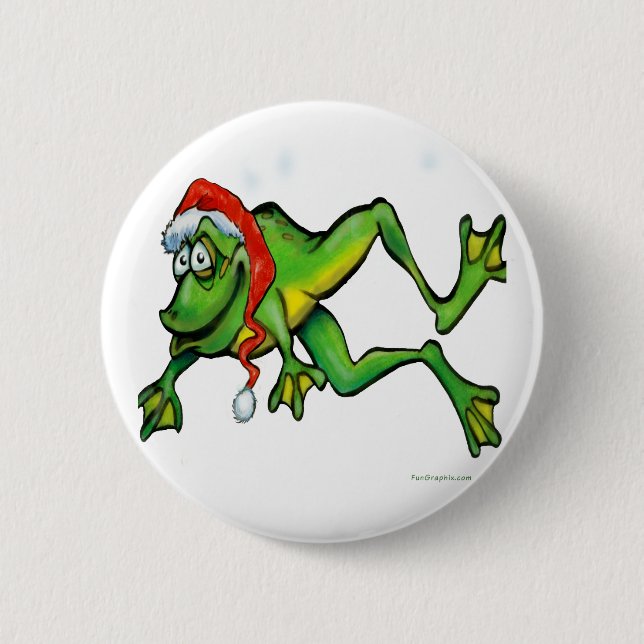 Weihnachtsfrosch Button (Vorderseite)
