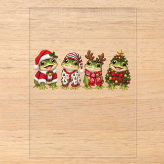 Weihnachtsfrosch-Feiertagsfreunde Acryleinladungen