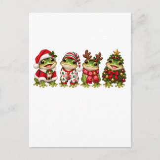 Weihnachtsfrosch-Feiertagsfreunde Einladungspostkarte