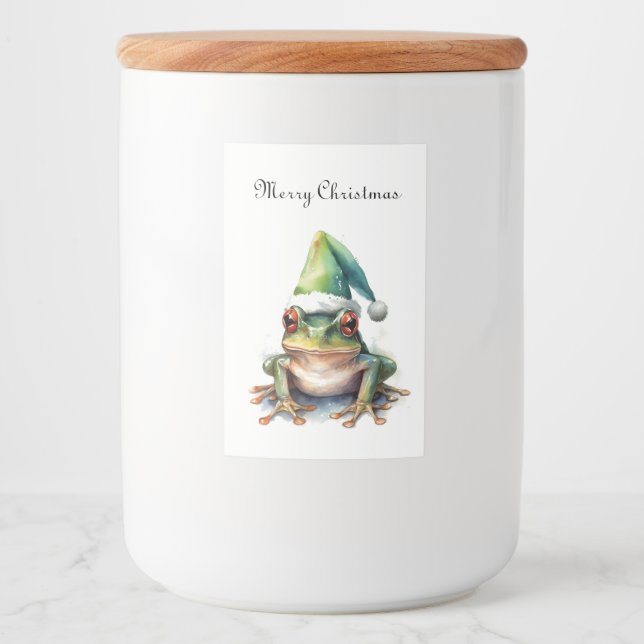 Weihnachtsfrosch Lebensmitteletikett (Vorderseite)