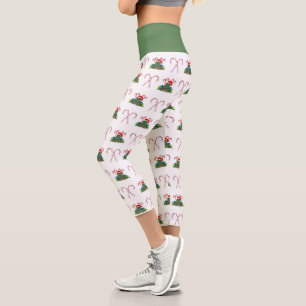 Weihnachtsfrosch mit Candy Canes Capri Leggings