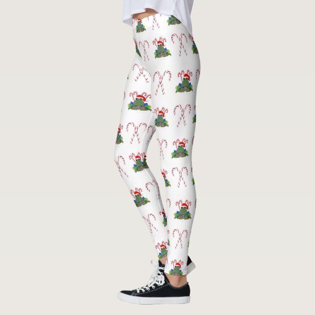 Weihnachtsfrosch mit Candy Canes Leggings (Links)
