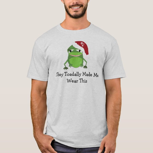 Weihnachtsfrosch mit Sprichwort T-Shirt (Vorderseite)