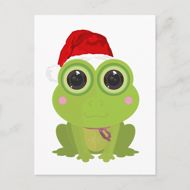 Weihnachtsfrosch Postkarte (Vorderseite)
