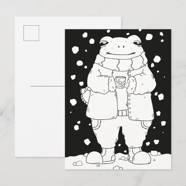 Weihnachtsfrosch Postkarte (Vorne/Hinten)