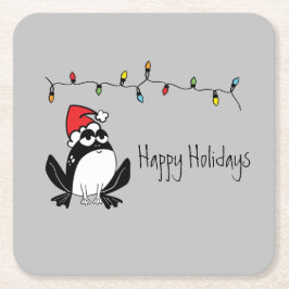 Weihnachtsfrosch Rechteckiger Pappuntersetzer