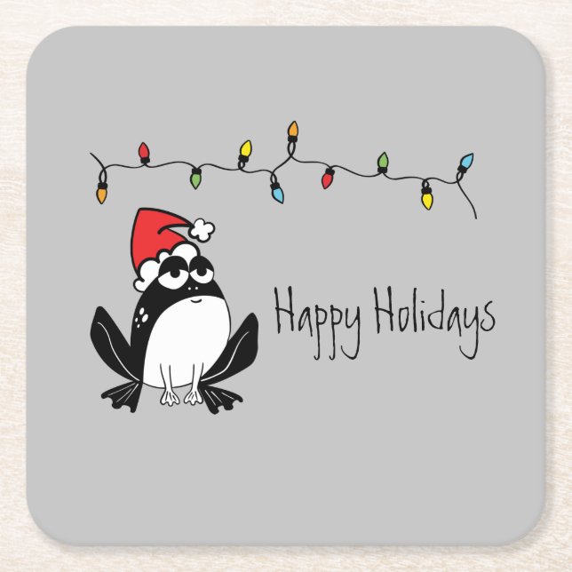 Weihnachtsfrosch Rechteckiger Pappuntersetzer (Vorderseite)