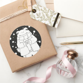 Weihnachtsfrosch Runder Aufkleber