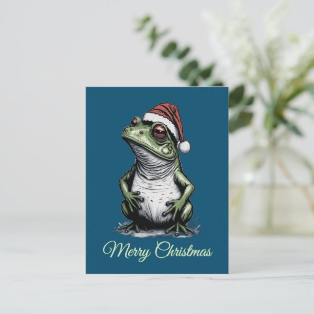 Weihnachtsfrosch Vintag Viktorianisch Postkarte (Stehend Vorderseite)