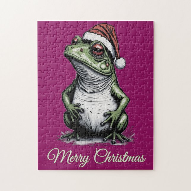 Weihnachtsfrosch Vintag Viktorianisch Puzzle (Vertikal)