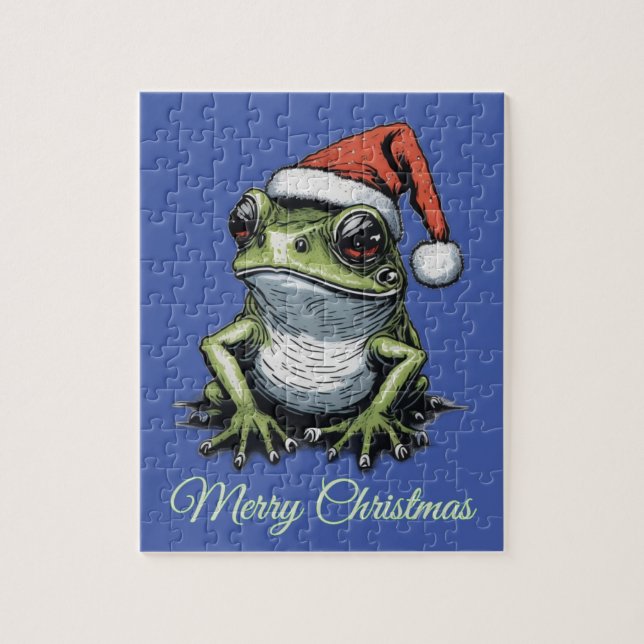 Weihnachtsfrosch Vintag Viktorianisch Puzzle (Vertikal)