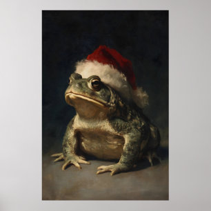 Weihnachtsfrosch-Wandkunst Cozy Holiday Druck, Xma Poster
