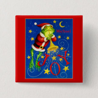 Weihnachtsfrosch, Weihnachtsknopf Button